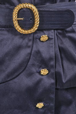 Lot 236 - A Chanel by Karl Lagerfeld navy blue cotton dress, circa 1989