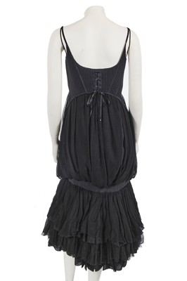 Lot 380 - An Alexander McQueen black cotton and chiffon ensemble, 'It's Only a Game' collection, Spring-Summer 2005