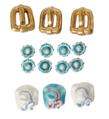 Lot 274 - A group of Hélène Mechin hat and buckle ceramic buttons, 1930s-1950s