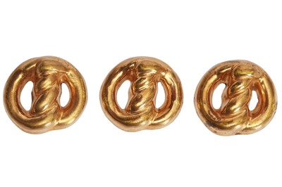 Lot 94 - A group of Hélène Mechin gold ceramic buttons, 1930s-1950s
