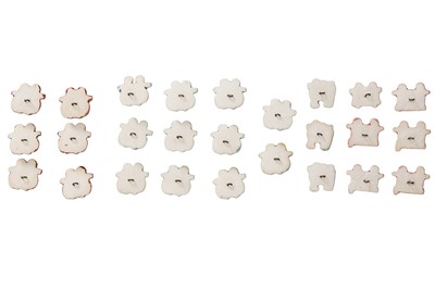 Lot 92 - A group of Hélène Mechin ceramic train-themed buttons, 1930s-1950s