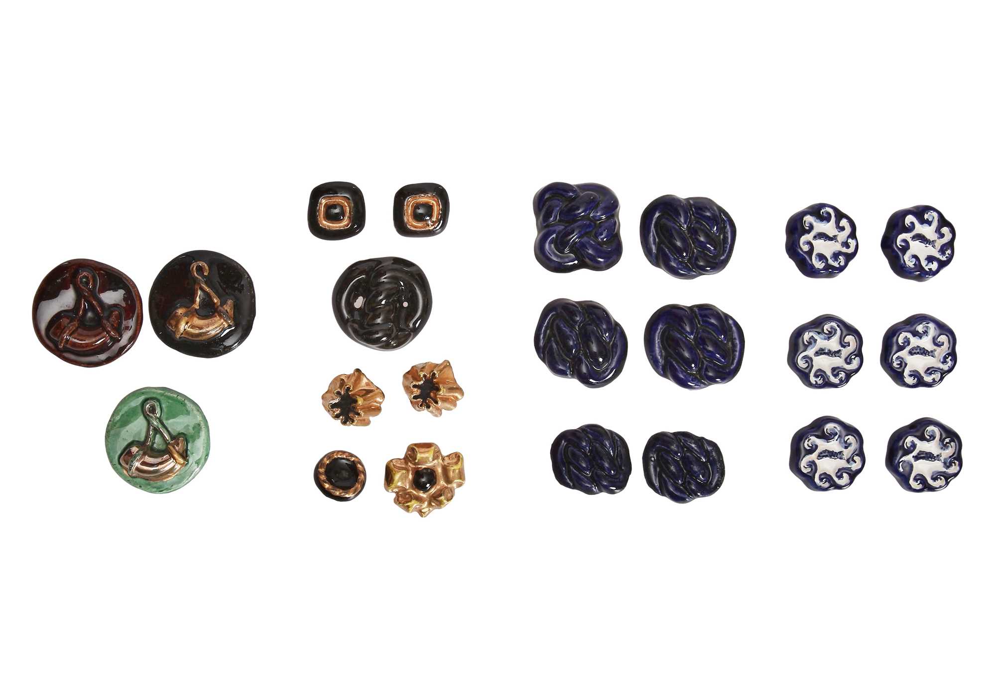 Lot 83 - A group of assorted Hélène Mechin ceramic buttons, 1930s-1950s