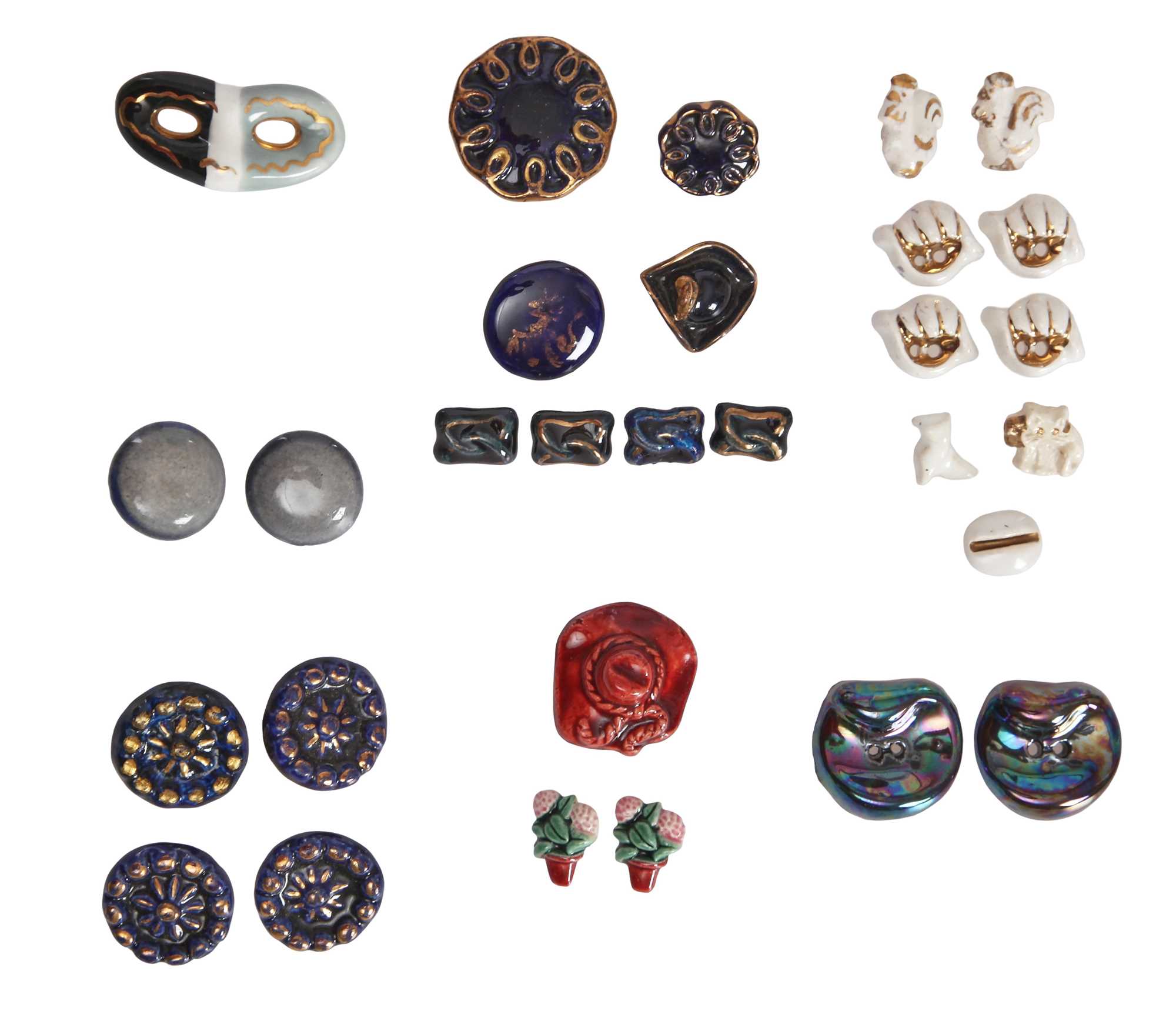 Lot 86 - A group of French ceramic buttons, mid twentieth century