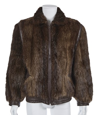 Lot 154 - A Bill Blass men's brown beaver fur jacket, 1980s