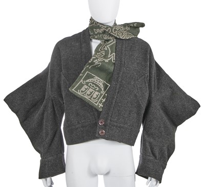 Lot 59 - A Westwood/McLaren grey felted wool jacket, 'Witches' collection, Autumn-Winter 1983-84