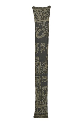 Lot 56 - A Westwood/McLaren Keith Haring knitted cotton-blend top and scarf, 'Witches' collection, Autumn-Winter 1983-84