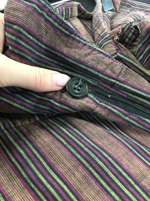 Lot 41 - A pair of Westwood/McLaren madras striped cotton trousers, 'Pirate' collection, Autumn-Winter 1981-82