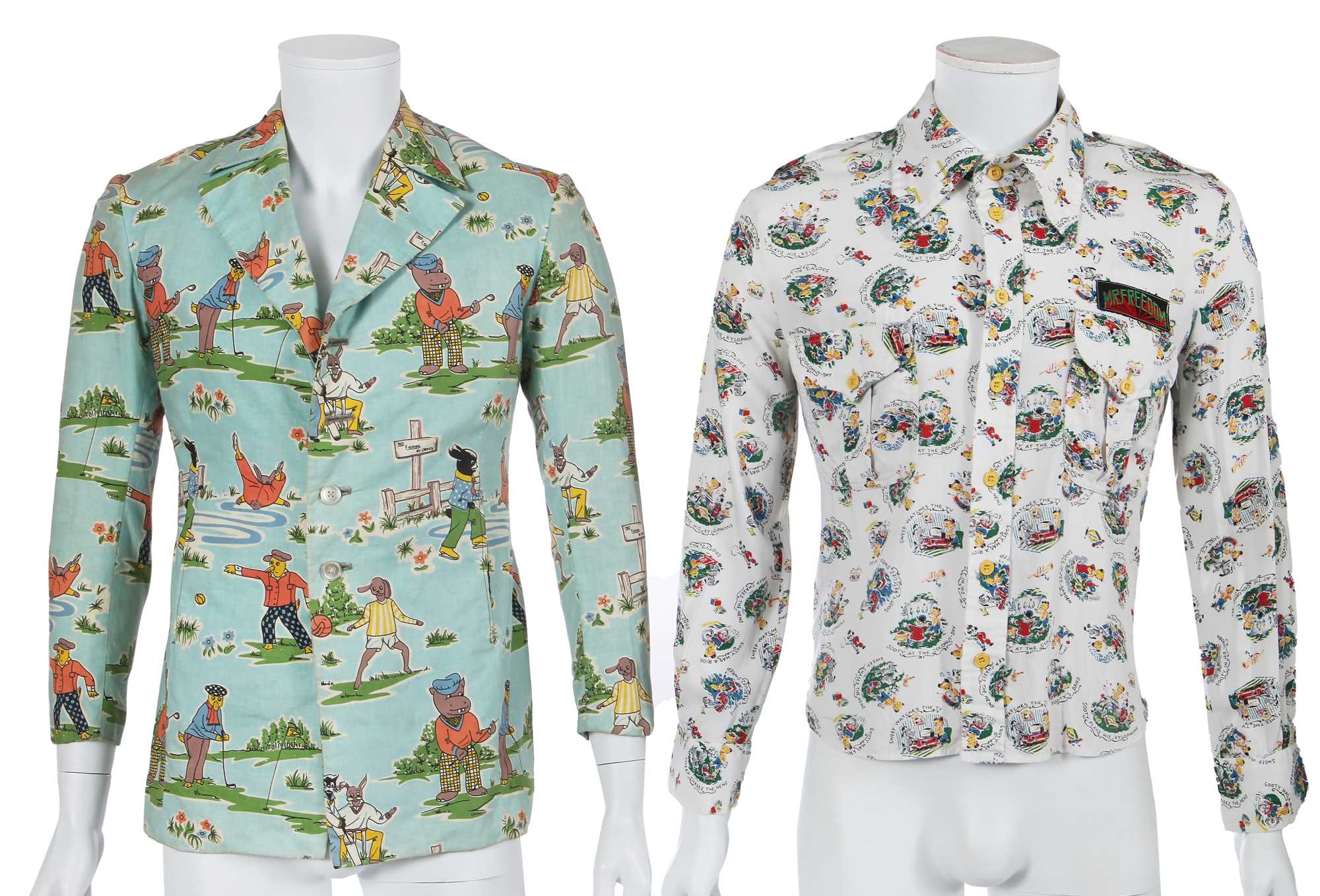 Lot 159 - A rare Dandie Fashions men's printed cotton blazer, 1966-68