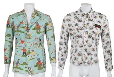 Lot 159 - A rare Dandie Fashions men's printed cotton blazer, 1966-68