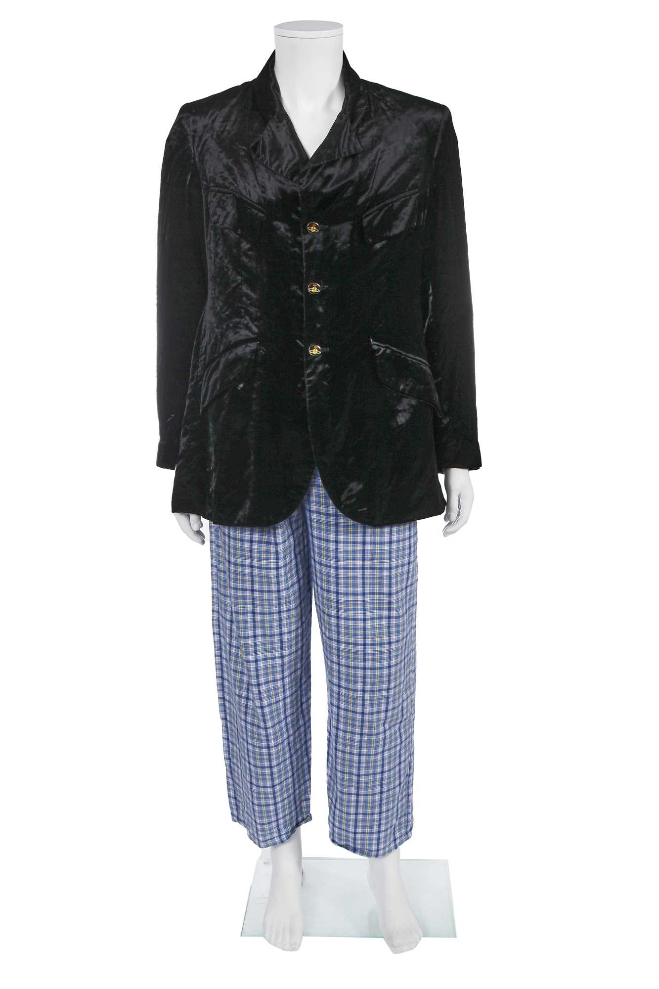 Lot 79 - A Vivienne Westwood men's black velvet jacket, circa 1995