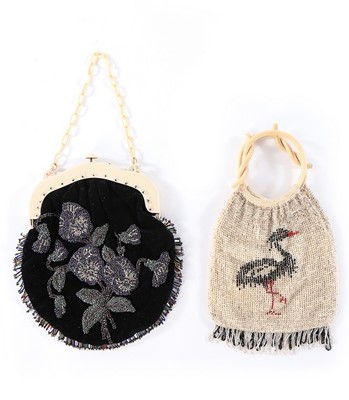 Lot 89 - Seven mainly beaded purses with celluloid...