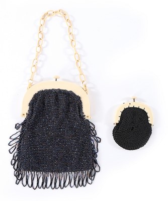 Lot 89 - Seven mainly beaded purses with celluloid...