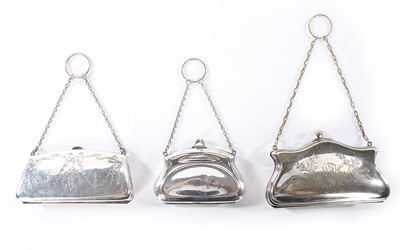 Lot 90 - A group of eight handbags and chatelaine...