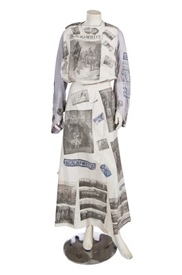Lot 714 - A newspaper print cotton fancy dress ensemble, circa 1908