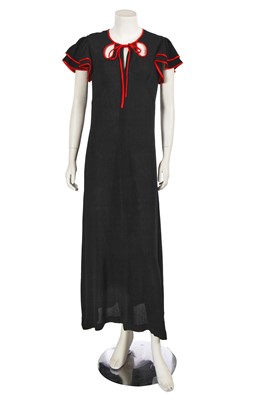 Lot 579 - An Ossie Clark for Radley black and red moss crêpe dress, circa 1972