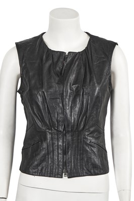 Lot 387 - A Gucci by Tom Ford leather waistcoat/top, early 2000s