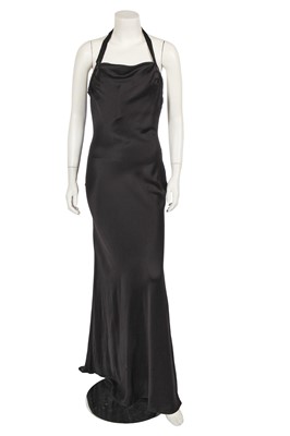 Lot 489 - A Gianni Versace black silk blend evening gown, 1990s