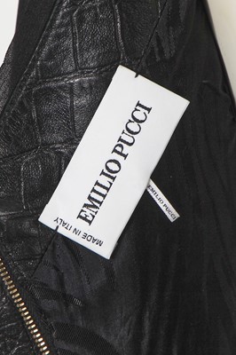 Lot 325 - An Emilio Pucci by Peter Dundas black leather and silk dress, Autumn-Winter 2012-13