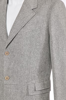 Lot 29 - An Alexander McQueen men's grey wool-cashmere blend suit, 'Eshu' collection, Autumn-Winter 2000-01