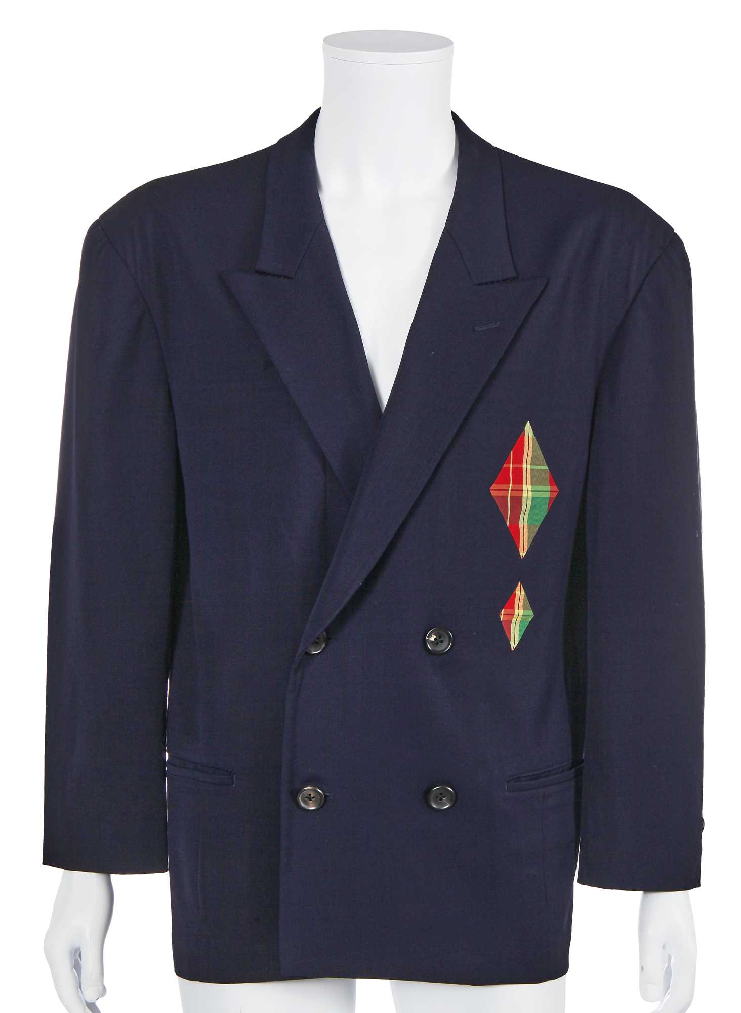 Lot 120 - A Yohji Yamamoto men's navy wool double-breasted blazer, circa 1985