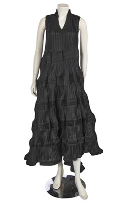 Lot 414 - An Issey Miyake by Naoki Takizawa black pleated polyester dress, circa 2002