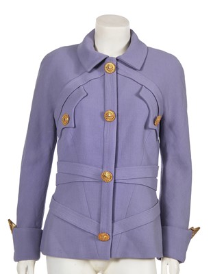Lot 490 - A Gianni Versace lilac wool crêpe jacket, 'Miss S&M' collection, Autumn-Winter 1992-93