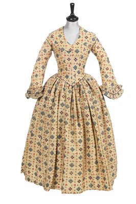 Lot 864 - A printed wool day dress, circa 1845