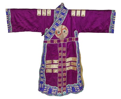 Lot 790 - An embroidered purple silk Taoist robe, Chinese, probably 1920s