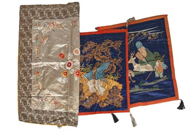 Lot 768 - Two embroidered fukusa, Japanese, late 19th century
