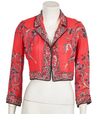 Lot 710 - An Emilio Pucci printed and embellished silk jacket, 1960s