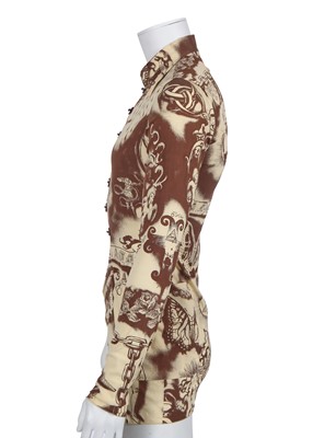 Lot 108 - A Jean Paul Gaultier printed nylon-blend shirt, ‘Les Tatouages/La Brute et le Raffiné' collection, Spring-Summer 1994