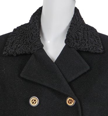 Lot 44 - A Chanel by Karl Lagerfeld black wool coat, late 1980s