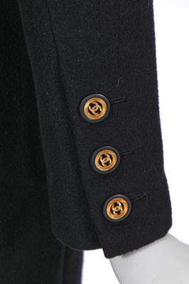 Lot 44 - A Chanel by Karl Lagerfeld black wool coat, late 1980s