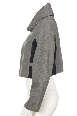 Lot 437 - A Comme des Garçons grey houndstooth wool jacket, 'Liberation from Tailoring' collection, Autumn-Winter 1989-1990