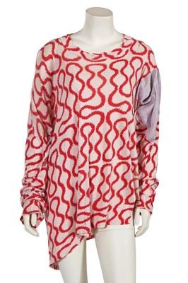 Lot 602 - A Vivienne Westwood squiggle print cotton jersey top, 'Pirate' collection, Autumn-Winter 1981-82
