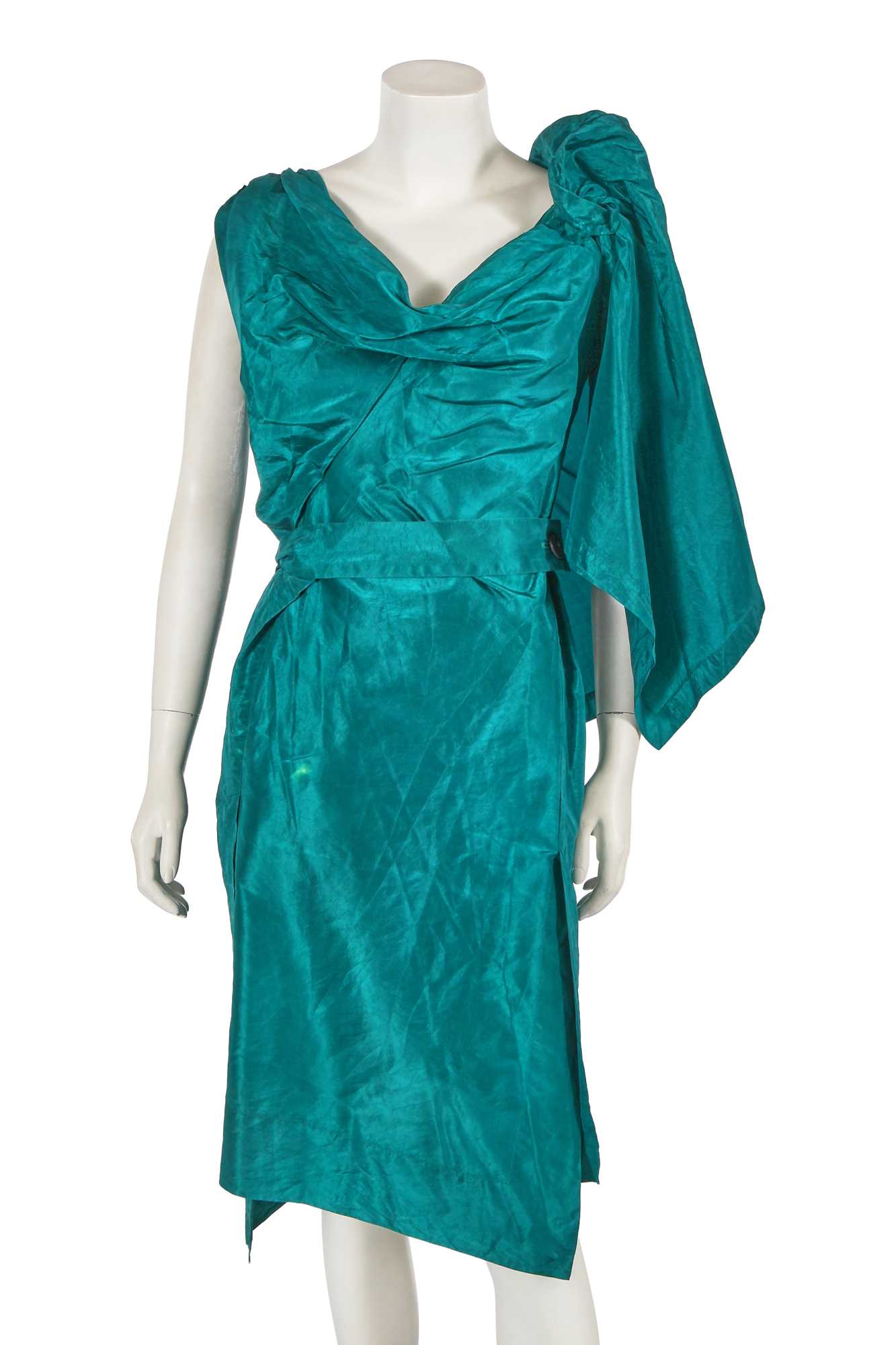 Lot 343 - A Vivienne Westwood teal taffeta cocktail dress, 'Active Resistance' collection, Spring-Summer 2006
