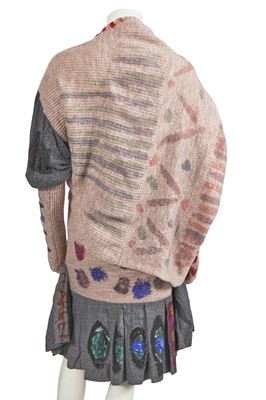 Lot 340 - A Vivienne Westwood hand-painted knitted ensemble, 'Chaos Point' collection, Autumn-Winter 2008-09