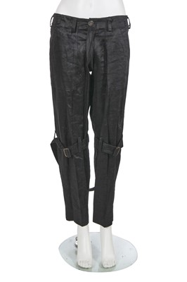 Lot 348 - A pair of Vivienne Westwood beetled linen bondage trousers, circa 1990