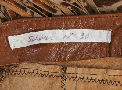 Lot 189 - A Jean-Louis Scherrer haute couture by Stéphane Rolland brown leather and chiffon ensemble, Spring-Summer 2002