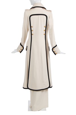 Lot 190 - A Jean-Louis Scherrer haute couture by Stéphane Rolland cream cashmere ensemble, Autumn-Winter 2005-06