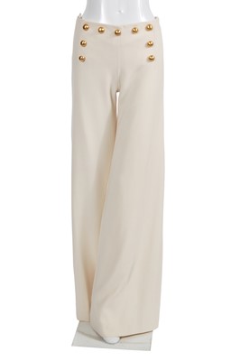 Lot 190 - A Jean-Louis Scherrer haute couture by Stéphane Rolland cream cashmere ensemble, Autumn-Winter 2005-06