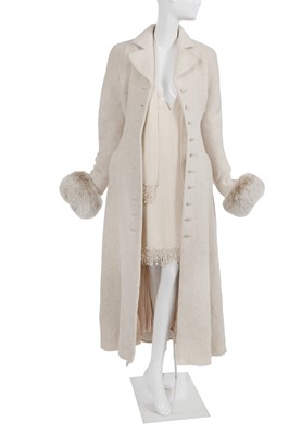 Lot 191 - A Jean-Louis Scherrer haute couture by Stéphane Rolland ivory wool coat, Autumn-Winter 1998-99
