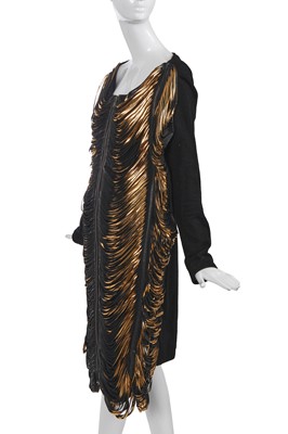 Lot 109 - An Iris van Herpen slashed and gilded leather coat-dress, Autumn-Winter 2010-11