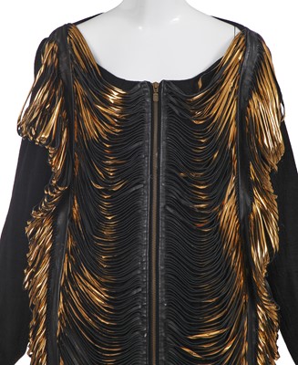Lot 109 - An Iris van Herpen slashed and gilded leather coat-dress, Autumn-Winter 2010-11
