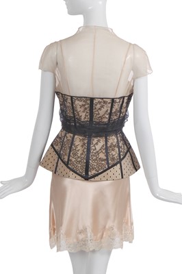Lot 143 - A Christian Dior by John Galliano nude silk and black lace ensemble, 'Film Noir' collection, Spring-Summer 2010