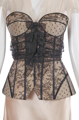 Lot 143 - A Christian Dior by John Galliano nude silk and black lace ensemble, 'Film Noir' collection, Spring-Summer 2010