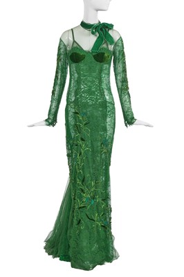 Lot 107 - A Tom Ford green lace evening gown, Autumn-Winter 2011-12