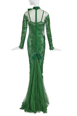 Lot 107 - A Tom Ford green lace evening gown, Autumn-Winter 2011-12