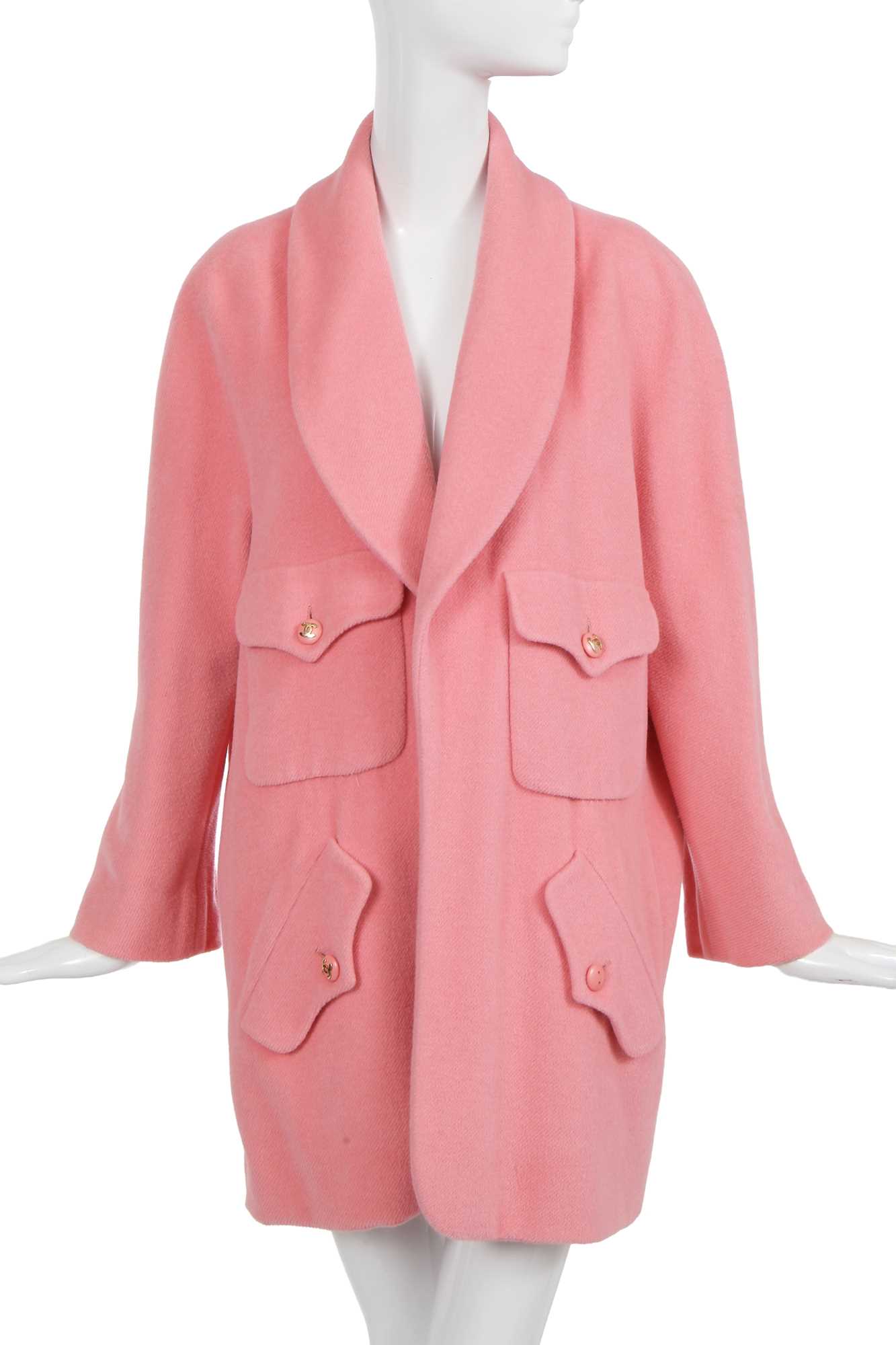 Lot 31 - A Chanel by Karl Lagerfeld pink wool coat, mid-1990s