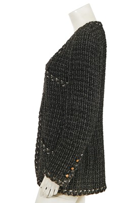Lot 35 - A Chanel by Karl Lagerfeld grey and black tweed jacket, 1990s